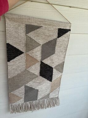 Neutral Geometric Woven Wall Hanging - Brand: